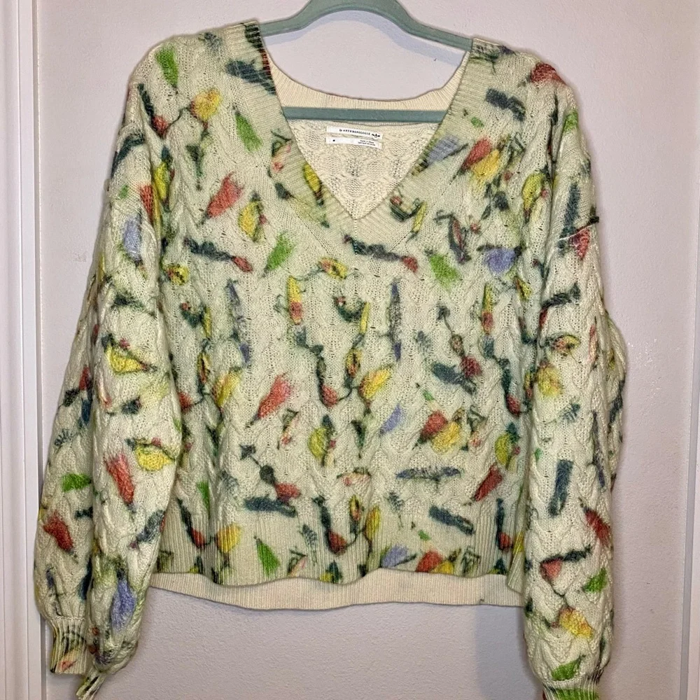 Anthropologie Cable Wool “Catch of the Day” Sweater. Size Medium - Picture 4 of 10